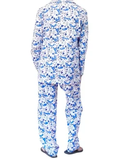 La Cera™ Conjunto De Pijama De Franela De Zorro Azul