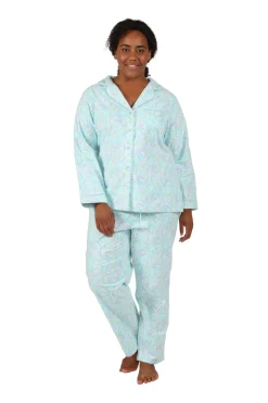 La Cera™ Conjunto De Pijama De Franela Largo Con Estampado Floral Wispy De Tall