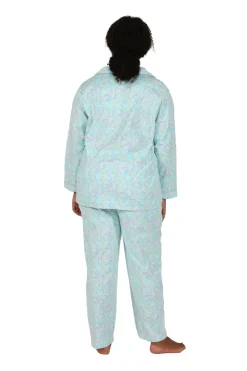 La Cera™ Conjunto De Pijama De Franela Largo Con Estampado Floral Wispy De Tall