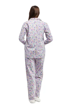 La Cera™ Conjunto De Pijama De Franela Floral De Manga Larga De La Cera