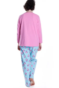 La Cera™ Conjunto De Pijama De Franela Con Estampado De Buhos