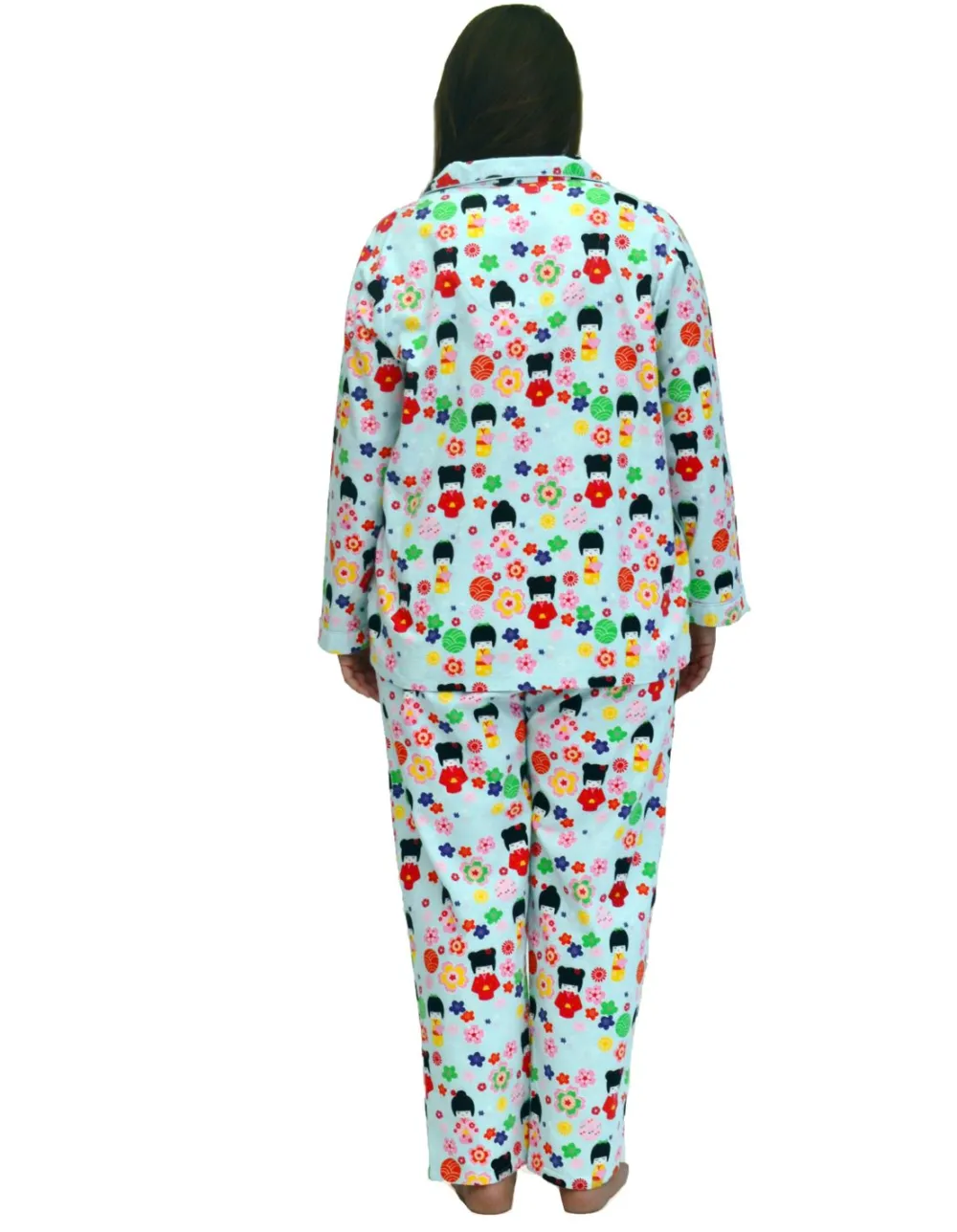 La Cera™ Conjunto De Pijama De Franela De Algodon De Talla Grande La Cera