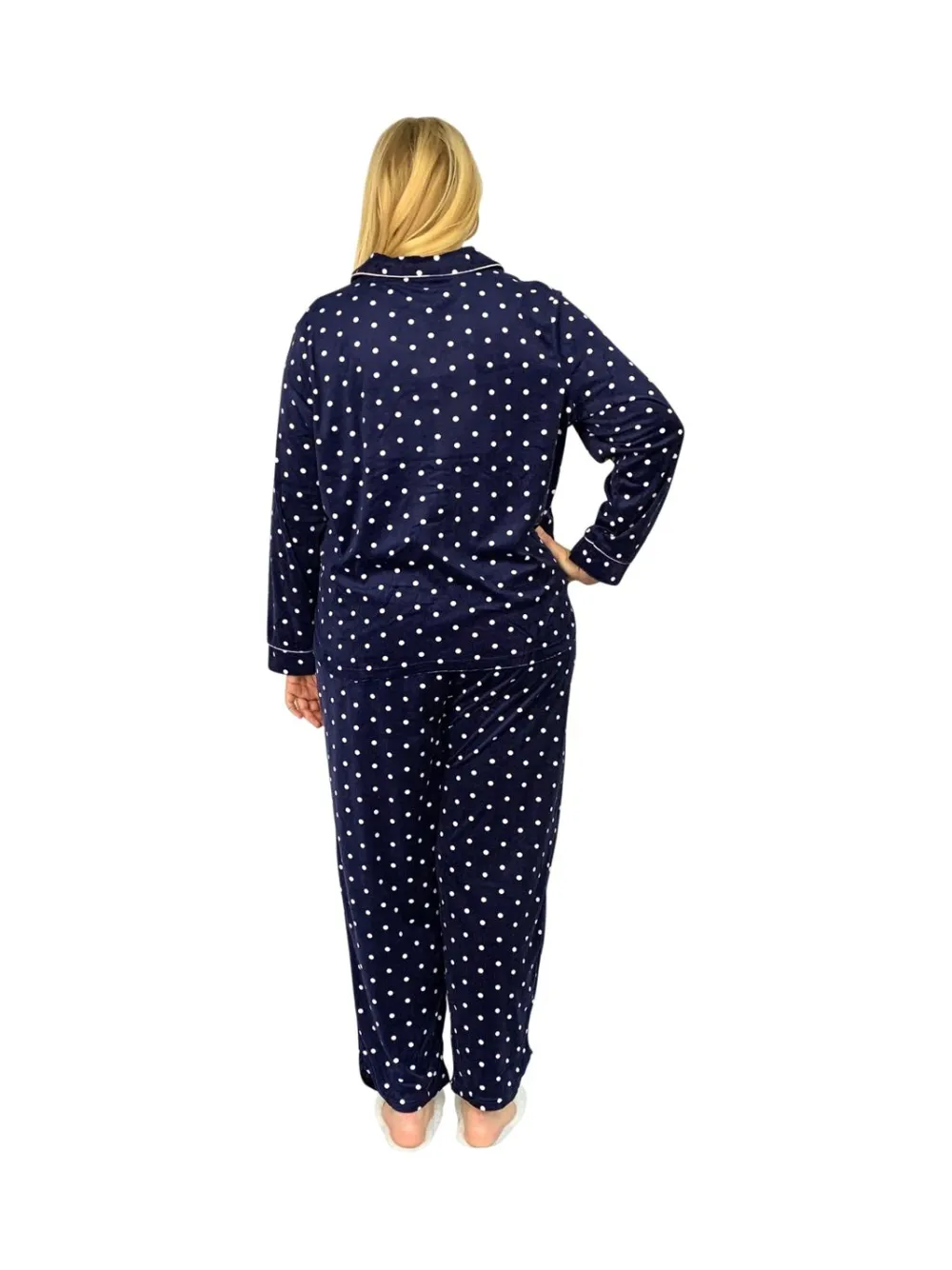 La Cera™ Conjunto De Pijama De Polar Minky Transparente De Talla Grande La Cera