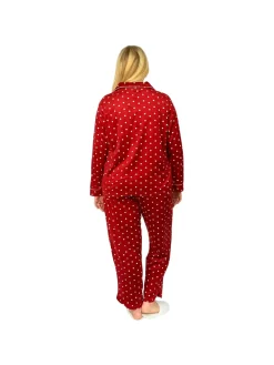 La Cera™ Conjunto De Pijama De Polar Minky Transparente De Talla Grande La Cera