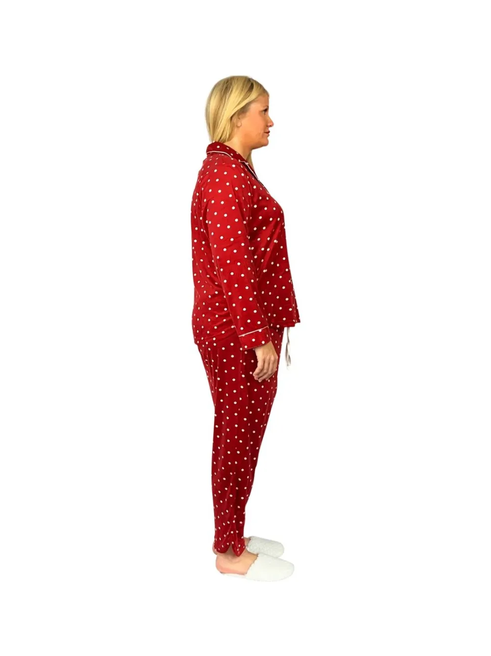 La Cera™ Conjunto De Pijama De Polar Minky Transparente De Talla Grande La Cera