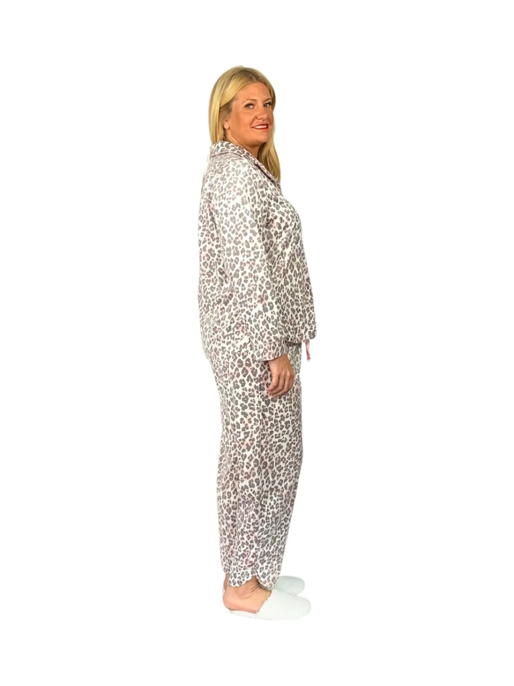 La Cera™ Conjunto De Pijama De Polar Minky Transparente De Talla Grande La Cera