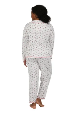 La Cera™ Conjunto De Pijama De Talla Grande Con Muerdago De Manga Larga