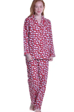 La Cera™ Conjunto De Pijama De Talla Grande Con Estampado De Ovejas De Franela