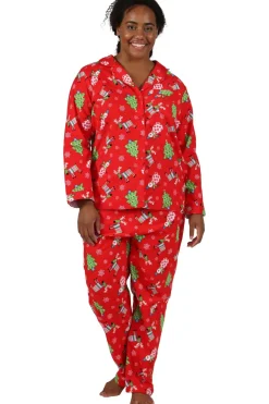 La Cera™ Conjunto De Pijama De Talla Grande Con Estampado De Reno De Frane