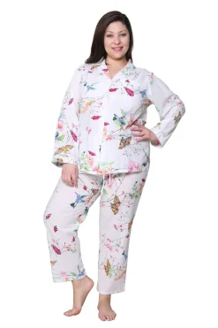 La Cera™ Conjunto De Pijama Floral De Manga Larga De Talla Grande La Cera