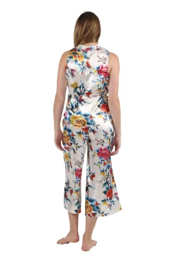 La Cera™ Conjunto De Salon Multicolor Floral De Saten