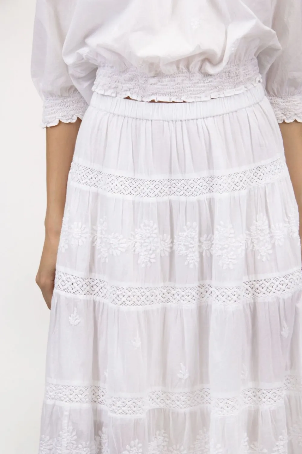 La Cera™ Falda Campesina Con Detalle Bordado La Cera