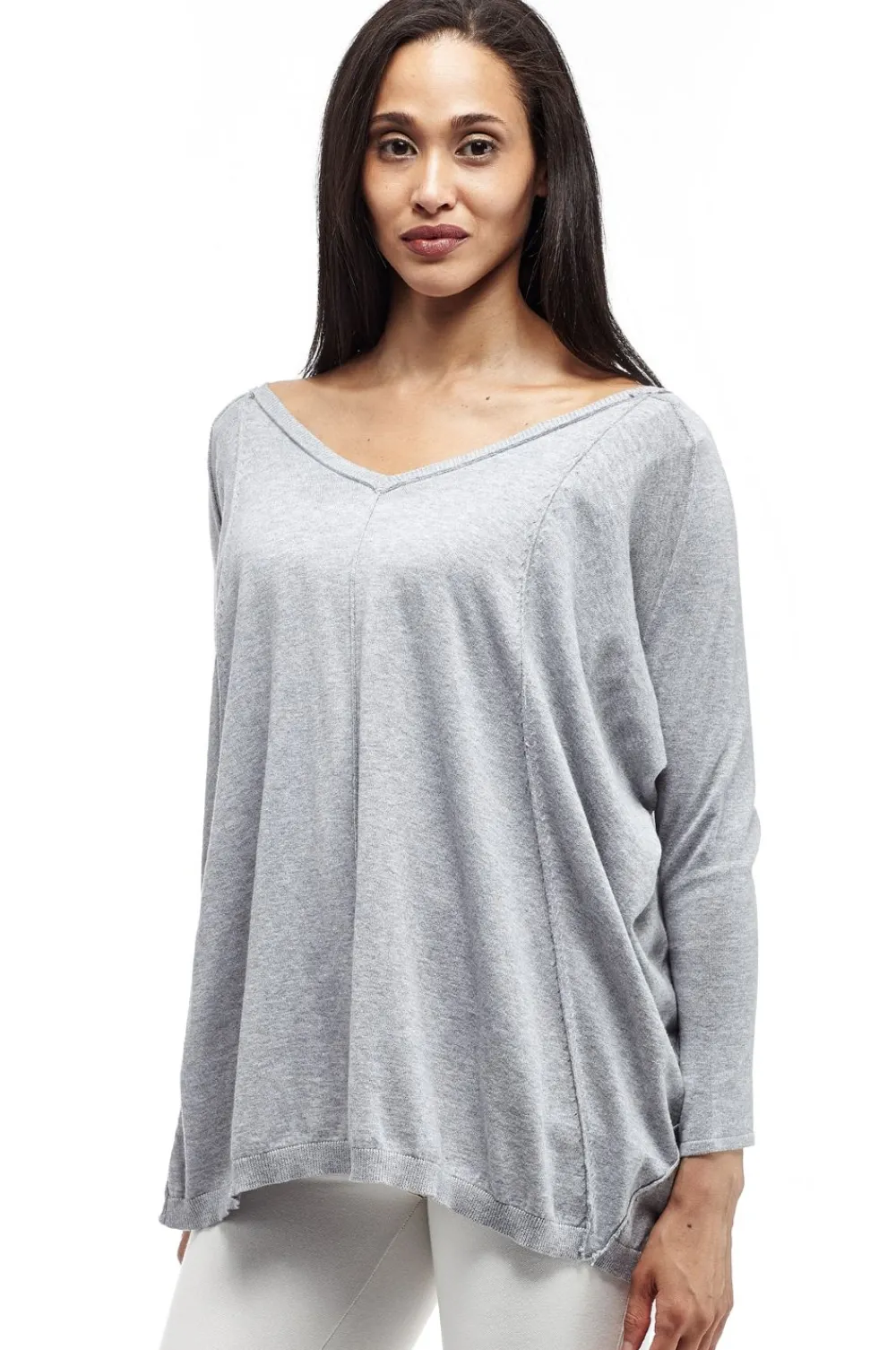 La Cera™ Jersey La Cera Con Escote En V Y Manga Dolman - Tallas Grandes