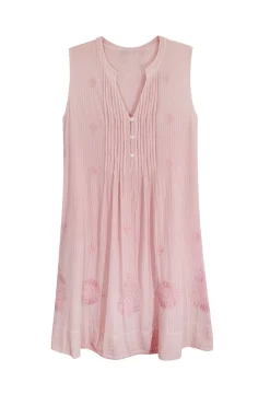La Cera™ La Cera 100% Cotton Plus Size Leno Stripe Chemise