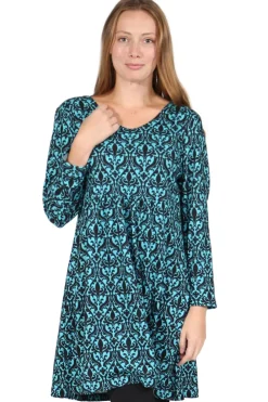 La Cera™ La Cera Baroque Print Pullover Tunic Top