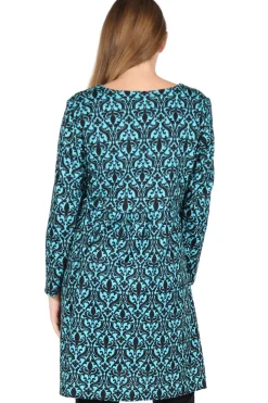 La Cera™ La Cera Baroque Print Pullover Tunic Top