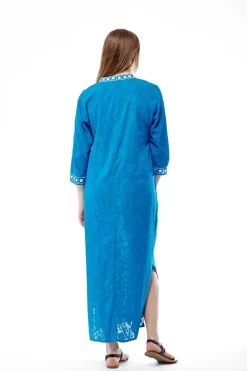 La Cera™ La Cera Caftan Bordado Con Manga 3/4 De Largo