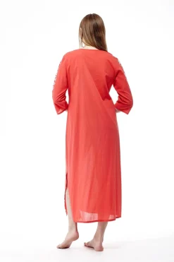 La Cera™ La Cera Caftan Bordado Con Manga 3/4 De Largo