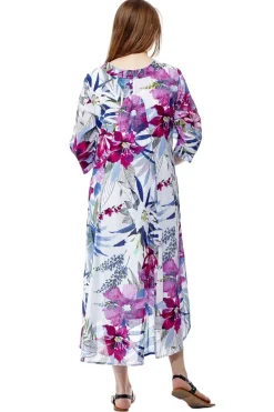 La Cera™ La Cera Caftan Estampado Alto Y Bajo Para Mujer
