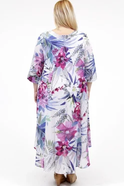 La Cera™ La Cera Caftan Estampado Alto Y Bajo Para Mujer Talla Grande
