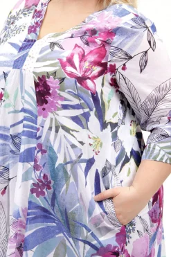 La Cera™ La Cera Caftan Estampado Alto Y Bajo Para Mujer Talla Grande
