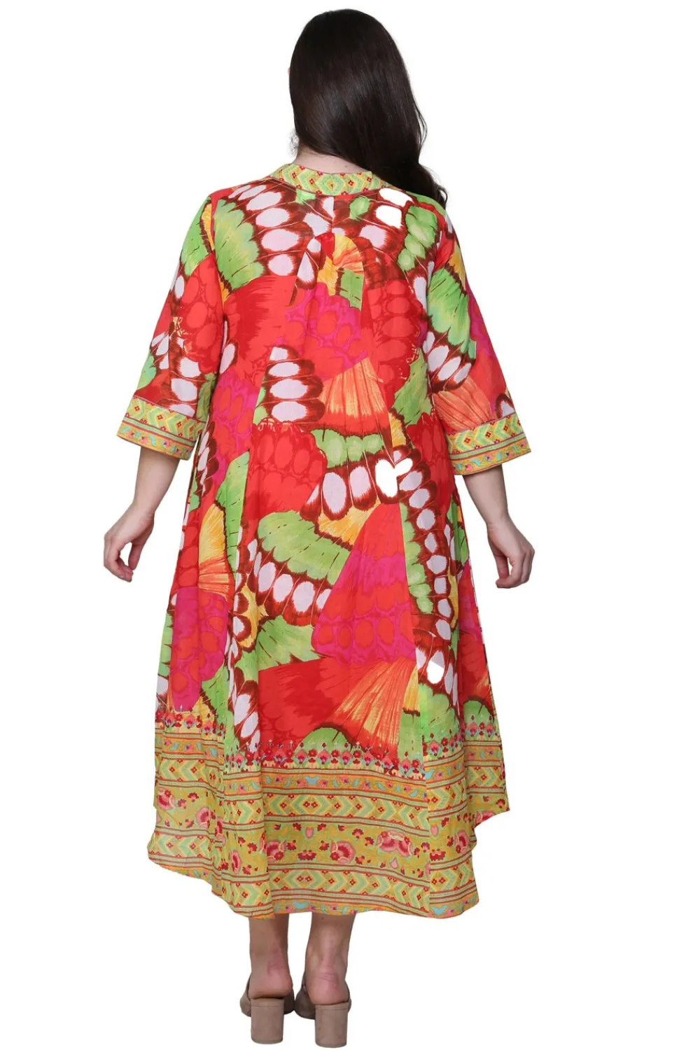 La Cera™ La Cera Caftan Estampado De Mariposas De Talla Grande Para Mujer