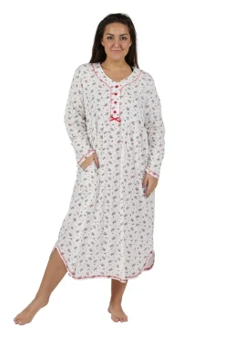La Cera™ La Cera Camison Con Estampado De Muerdago De Punto 100% Algodon Talla