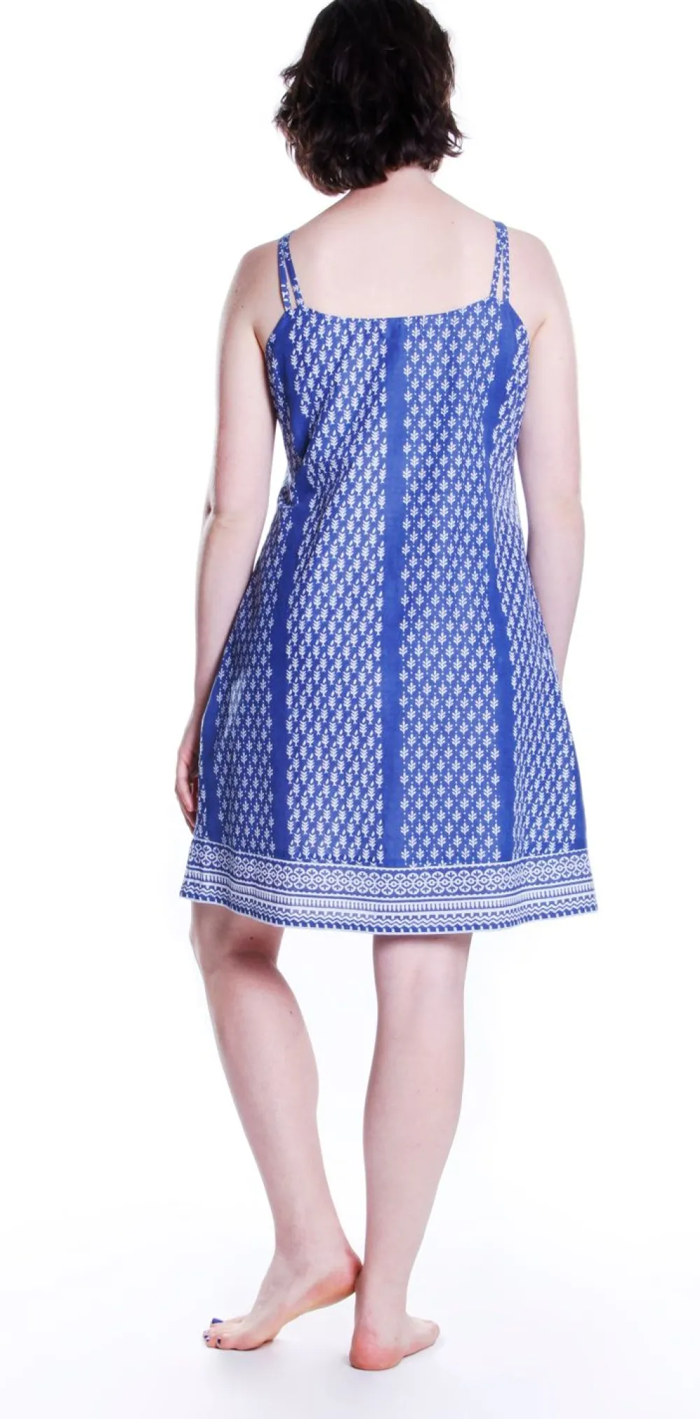 La Cera™ La Cera Camison Estampado Batik Azul 100% Algodon