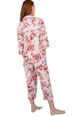 La Cera™ La Cera Conjunto De Pijama De Algodon Con Manga 3/4 Cherry Blossom