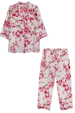 La Cera™ La Cera Conjunto De Pijama De Algodon Con Manga 3/4 Cherry Blossom