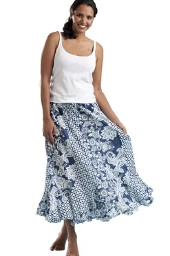 La Cera™ La Cera Maxifalda 100% Gasa De Algodon Con Estampado Mixto