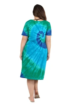 La Cera™ La Cera Novedad Denim Vestido De Manga Corta De Talla Grande