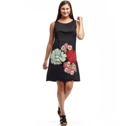 La Cera™ La Cera Vestido Corto De Voile De Algodon Sin Mangas