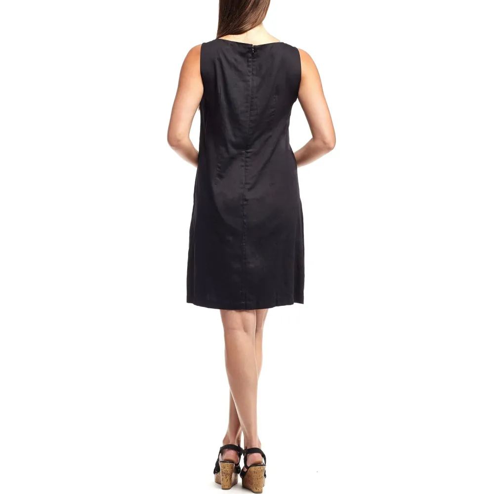 La Cera™ La Cera Vestido Corto De Voile De Algodon Sin Mangas