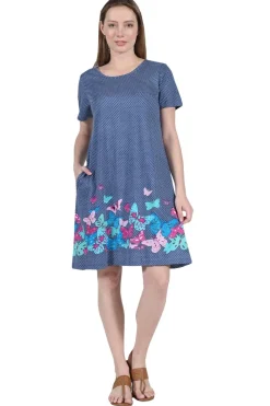 La Cera™ La Cera Vestido De Manga Corta Con Estampado Floral Y Mariposas