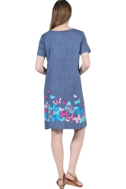 La Cera™ La Cera Vestido De Manga Corta Con Estampado Floral Y Mariposas