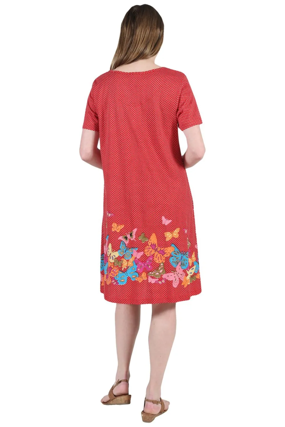 La Cera™ La Cera Vestido De Manga Corta Con Estampado Floral Y Mariposas