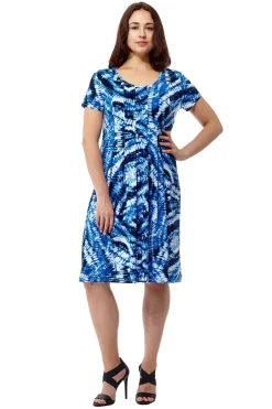 La Cera™ La Cera Vestido De Manga Corta Con Estampado Paisley Tie Dye
