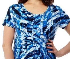 La Cera™ La Cera Vestido De Manga Corta Con Estampado Paisley Tie Dye