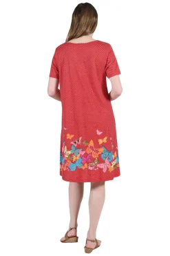 La Cera™ La Cera Vestido De Talla Grande De Manga Corta Con Estampado Floral De