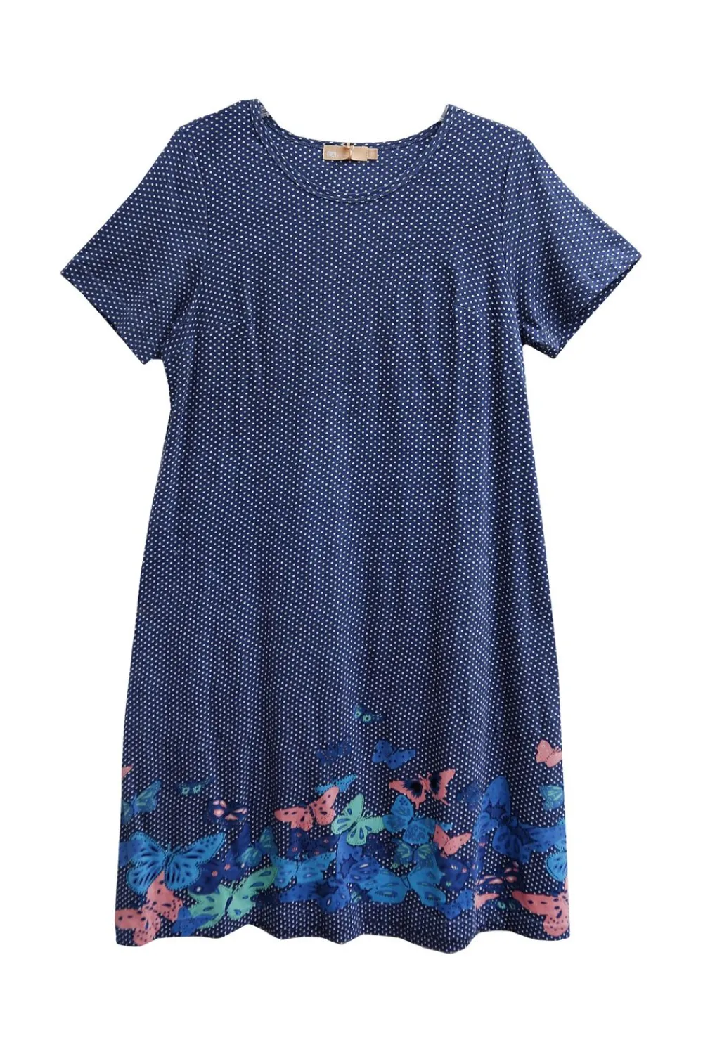 La Cera™ La Cera Vestido De Talla Grande De Manga Corta Con Estampado Floral De