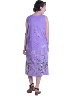 La Cera™ La Cera Vestido Evase De Punto De Algodon Estampado Sin Mangas