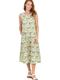 La Cera™ La Cera Vestido Evase De Punto De Algodon Estampado Sin Mangas