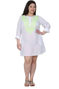 La Cera™ La Cera Vestido Playero De Manga Larga Con Botones Y Talla Grande
