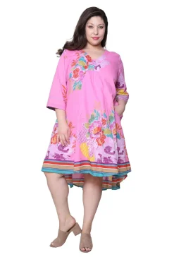 La Cera™ La Cera Vestido Tallas Grandes 100% Algodon Estampado Tallas Grandes