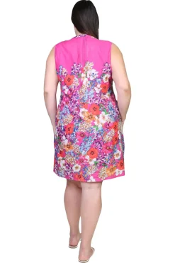 La Cera™ La Cera Vestido Veraniego Corto Floral Sin Mangas De Talla Grande