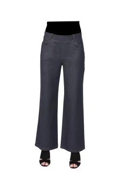 La Cera™ Pantalon Ancho De Punto Elastico La Cera