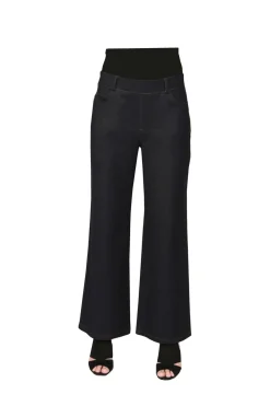 La Cera™ Pantalon Ancho De Punto Elastico La Cera
