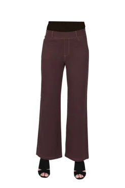 La Cera™ Pantalon Ancho De Punto Elastico La Cera
