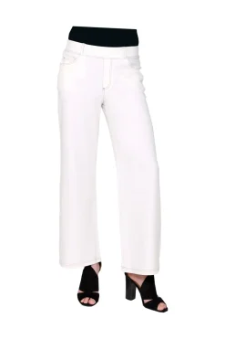 La Cera™ Pantalon Ancho De Punto Elastico La Cera